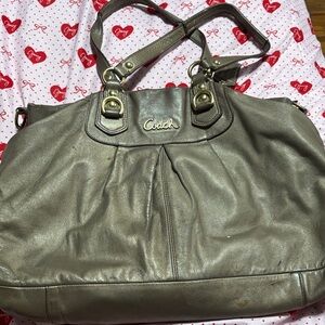 Coach Metallic Taupe Shoulder Bag